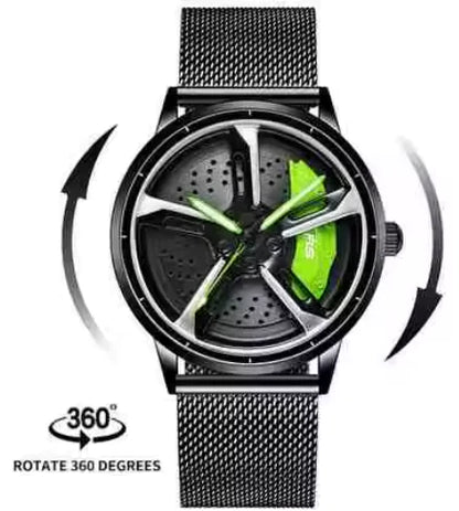 3D Spinning Mens Watches Car Rim