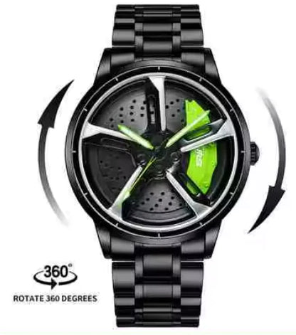 3D Spinning Mens Watches Car Rim